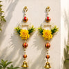 Load image into Gallery viewer, Webelkart Premium Set of 2 with Shubh Labh Wall Hanging for Diwali Decoration| Wall Decor |Temple Decor Wall Hanging |Pooja and Home Decor Hanging (Yellow Flower)