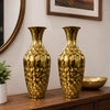Load image into Gallery viewer, Webelkart Premium Metal Hammered Decorative Golden Flower Vase Set of 2 for Home Décor Tabletop Vases for Living Room, Dining Table, Bedroom &amp; Office | Elegant Flower Pot Diwali Decor (13" Inches)