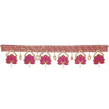 गैलरी व्यूवर में इमेज लोड करें, JaipurCrafts Premium Gota Flower Handmade Door Hanging/Bandarwal/Toran for Door, Traditional Bandarwal for Door, 37&quot; inches Length, Multicolour Diwali Decor (Design 2)