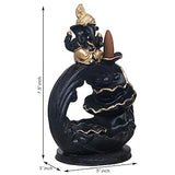 Load image into Gallery viewer, JaipurCrafts Premium Polyresin Backflow Ganesha Smoke Fountain Incense Holder with 10 Units backflow Incense Stick Holder Cones for Pooja, Meditation, Prayer, Home Decoration (7.5&quot; Inches)