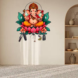 Load image into Gallery viewer, Webelkart Antique Printed Wooden Ganesha Key Holder for Home/Office Decor, Key Hanger for Wall Decor,Key Holder for Home Decor,Key Chain Holder (10" Inches)