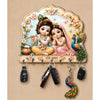 Load image into Gallery viewer, Webelkart Designer Cute Radha Krishna Key Holder for Home/Office Decor | 3D UV Printed Wooden Key Hanger Decorative Key Chain Holder,Diwali Decor Item (10 x 10 Inches)