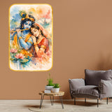 गैलरी व्यूवर में इमेज लोड करें, Webelkart Beautiful Radha Krishna Wall Painting with Frame For Home/Office Decor | 3D UV Printed Wall Decor for Living Room, Bedroom &amp; Temple | Home Decoration Item (18x12 Inches)