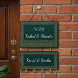 Load image into Gallery viewer, Webelkart Premium Customised Wall Hanging Name Plate for Home Entrance Outdoor | Custom Double Layer Door Name Board with Bells | Decorative Hanging Nameplate for House, Flat, Apartment, Office Entrance - 14 Inches