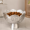 गैलरी व्यूवर में इमेज लोड करें, Webelkart Premium Silver Decorative Fruit &amp; Dry Fruit Bowl | Handcrafted Embossed Metal Pedestal Bowl for Fruits, Sweets &amp; Snacks |Dining Table &amp; Festive Decor Diwali Decor Gift Item (8" Inches)