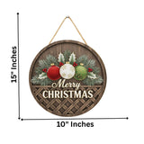 Load image into Gallery viewer, Webelkart Round Wooden Christmas Wall Hanging Decor, Rustic Merry Christmas Sign with Ornaments,Wall Hanging (10&quot; Inches)