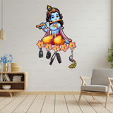 Load image into Gallery viewer, Webelkart Premium Wooden Key Holder for Home/Office Decor/Key Hanger for Wall Decor,Decorative Item for Home (Krishna Playing Flute)