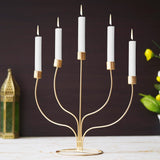 गैलरी व्यूवर में इमेज लोड करें, JaipurCrafts Premium Decorative Stick Shape Candle Holder |Candle Stand Diwali Decor Home and Office Decor (13.5" Inches Gold) -candle stick holder