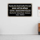 Load image into Gallery viewer, Webelkart Acrylic Customised Business Name Plate For Home Entrance Outdoor - Black, Door name plates | Gst Name Plate For Home, Office &amp; Outdoor Entrance (12 x 6 inches)