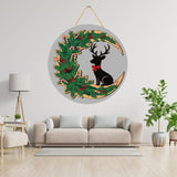 Load image into Gallery viewer, Webelkart Merry Christmas Wooden Printed Wall Hanging Ornaments for Christmas and Home Decor| Gifts Item for Home Decoration Ornaments (10&quot; Inches)