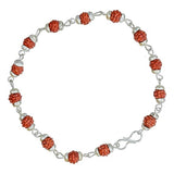 Load image into Gallery viewer, Webelkart Premium Silver Chain With Rudraksha Rakhi for Brother With Fridge Magnet, Raksha Bandhan Gift For Brother Sister,Rakhi for Bhaiya bahbhi Greeting Card And Roli Chawal