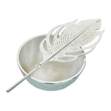 Load image into Gallery viewer, Webelkart Premium Silver Plated Kumkum Box Leaf With Red Velvet Box | roli Tikka Holder for Home and Puja Room (5.11" Inches)