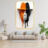Load image into Gallery viewer, Webelkart Abstract Nature Face Wall Art | Half Nature Half Woman Portrait Wall Decor | Landscape Fusion Artwork with Gold Frame | Modern Wall Painting for Living Room Bedroom Office (18x12 Inches)