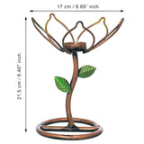 Load image into Gallery viewer, Webelkart Premium Handcrafted Metal Flower Tealight Candle Holder for Diwali Decor– Antique Copper Finish Lotus Design Table Décor for Home, Living Room &amp; Festive Decoration (9" Inches)