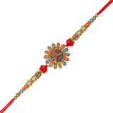 Load image into Gallery viewer, Webelkart Beautiful Shree Krishna Rakhi for Brother with Fridge Magnet Gift for Bhaiya Bhabhi, Raksha Bandhan Combo Pack, Rakhi for Brother/Sister Greeting Card and Roli Chawal