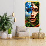 Load image into Gallery viewer, Webelkart Beautiful Abstract Face Nature Fusion Wall Art For Home Decor | Artistic Wooden Hanging Plaque for Living Room, Bedroom, Office | Unique Home Decoration Surreal Nature Face Art Print (17x9.5"Inches )