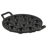 Load image into Gallery viewer, Webelkart Premium Cast Iron Paniyaram Pan | 12 Cavity Appe Paddu Maker | Pre-Seasoned Heavy Duty Cookware with Dual Handles Cast Iron Appe Pan,Black, Non-Stick Cookware, Round Shape, (12" Inches)