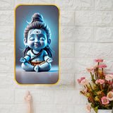 Load image into Gallery viewer, Webelkart Premium Cute Baby Shiva Wall Art with Golden Frame | 3D HD Printed Mahadev Meditation Painting,Wall Decor for Living Room, Bedroom &amp; Temple | Decorative Frame (18 x 10 Inches)