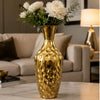Load image into Gallery viewer, Webelkart Premium Metal Hammered Decorative Golden Flower Vase Set of 2 for Home Décor Tabletop Vases for Living Room, Dining Table, Bedroom &amp; Office | Elegant Flower Pot Diwali Decor (13" Inches)