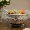 Load image into Gallery viewer, Webelkart Premium Pure German Silver Handcrafted Decorative Urli Bowl with 8 Elephant Figurines, Floral Diwali Gift Item Bowl for Home Decor, Diwali, Pooja, Wedding &amp; Festive Decoration (11" in)