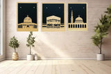 गैलरी व्यूवर में इमेज लोड करें, Webelkart Premium Set Of 3 Laser Cut Wooden Islamic Wall Art, Wall Hanging For Home/Office Decor,Muslim Wall Art For Living Room Decor,Masjid Al Aqsa,Masjid An-Nabawi,Masjid Al Kaaba