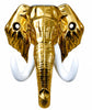 Load image into Gallery viewer, Webelkart Premium Metal Golden Elephant Head Wall Decor with White Tusks | Luxury Wall Hanging Sculpture | Modern Home, Office &amp; Temple Decoration | Gold Finish Elephant Wall Art (5" Inches)