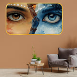 Load image into Gallery viewer, Webelkart Beautiful Good Eye Wall Painting For Home Decor,Radha Krishna Wall Art, Divine Eyes Close-Up, Spiritual Home Decor, Diwali Gift Item (18" Inches)