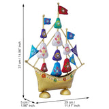 Load image into Gallery viewer, JaipurCrafts Premium Painted Metal Boat with Flags Vastu Showpiece | Ship Showpiece Home and Office Decor (15&quot; Inches Multicolor)