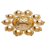 गैलरी व्यूवर में इमेज लोड करें, Webelkart Premium Gold Plated Flower Decorative urli Bowl for Home Decor- Handcrafted Bowl for Floating Flowers-Diwali Decoration Items (9.84&quot; Inches)