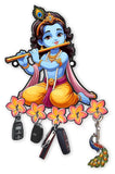 Load image into Gallery viewer, Webelkart Premium Wooden Key Holder for Home/Office Decor/Key Hanger for Wall Decor,Decorative Item for Home (Krishna Playing Flute)