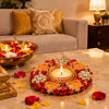 गैलरी व्यूवर में इमेज लोड करें, Webelkart Premium Tealight Candle Holder Decorative Candle Holder with Handwork Diwali Gifts,Candles with Wax for Ganesh Chaturthi Laxmi Pooja Temple Rangoli Diya,PO2