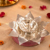 Load image into Gallery viewer, Webelkart Premium Handcrafted Diya for Puja Temple Decoration with Velvet Box, Diya for Diwali - Lotus Shape,Oil Lamp for Home Mandir Pooja Articles- Diwali Festive Gifts (5.5" in)