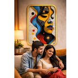Load image into Gallery viewer, Webelkart Premium Abstract Woman Face Wall Painting For Home Decor, 3D UV Printed Wooden Wall Hanging |Home Décor for Living Room, Bedroom, Office Wall Painting (18 x 10 Inches)