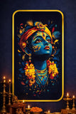 Load image into Gallery viewer, Webelkart Premium Lord Krishna Wall Art with Golden Frame | HD 3D Printed Krishna Portrait | Wall Decor for Living Room, Bedroom &amp; Temple,Wall Painting For Home Decor (18 x 10 Inches)