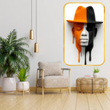Load image into Gallery viewer, Webelkart Abstract Nature Face Wall Art | Half Nature Half Woman Portrait Wall Decor | Landscape Fusion Artwork with Gold Frame | Modern Wall Painting for Living Room Bedroom Office (18x12 Inches)