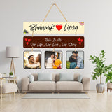 गैलरी व्यूवर में इमेज लोड करें, Webelkart premium Customized Wooden Wall hanging name Plate for home entrance outdoor With Custom Photo (16 x 10 Inches)