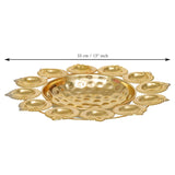 Load image into Gallery viewer, Webelkart Antique Diya Shape Gold Polish Decorative Flower Urli Bowl with Laxmi Ganesh Ji Idol for Diwali Decor Decor,Tea Light Candles Home,Office and Table Decor| Diwali Decoration Items 13"