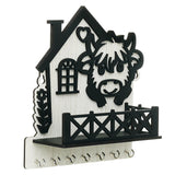 Load image into Gallery viewer, Webelkart Antique Designer Wooden House Keys Hanger Key Holder for Home/Office Decor, Key Holder with Mobile Charging Stand for Wall Decor Key Stand (8.5" Inches