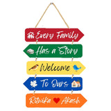 Load image into Gallery viewer, Webelkart Premium Wooden Welcome To Our Home Customised Wall Hanging Name Plate For Home Entrance outdoor,Wooden Hanging Welcome Hanging For Wall - (18 x 10 Inches)