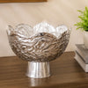 गैलरी व्यूवर में इमेज लोड करें, Webelkart Premium Silver Decorative Fruit &amp; Dry Fruit Bowl | Handcrafted Embossed Metal Pedestal Bowl for Fruits, Sweets &amp; Snacks |Dining Table &amp; Festive Decor Diwali Decor Gift Item (8" Inches)
