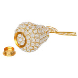 Load image into Gallery viewer, JaipurCrafts Premium Apple Shape Crystal Brass Tealight Candle Holder for Home Decoration |Tealight Candle Holder for Diwali Decor | Candle Holder for Table Decor (8.5" Inches Gold)