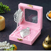 Load image into Gallery viewer, Webelkart Beautiful Silver Kumkum Box With Leaf And Pink Velvet,Roli|Chawal|Chandan|Haldi|Kumkum Puja Box|Sindoor Box- Diwali Gift Item,Roli Chawal Box Return Gift