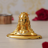 Load image into Gallery viewer, Webelkart Premium Metal Adiyogi Shiva Statue for Home and Car Dashboard (Self Adhesive, 2.5 in) (Gold)