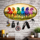 Load image into Gallery viewer, Webelkart Decorative Wooden Seven Horse Key Holder for Home Decor,Wall Mounted Key Organizer, Key Chain Holder,Key Hanger for Living Room (11 x 6 Inches)