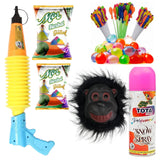 गैलरी व्यूवर में इमेज लोड करें, Webelkart Organic Holi Combo Set Of 6,2 Herbal Gulal Colours,1 Animal (Gorilla) Face Mask,1 Mini Snow Spray Bottle,1 Gulal Gun for Holi festival With 37 Water Balloons Holi Festival Item