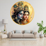 Load image into Gallery viewer, Webelkart Radha Krishna Wall Painting with Golden Frame For Home Decor | 3D UV Printed Wall Decor for Living Room, Bedroom &amp; Temple | Home Decoration Item (12 Inches)