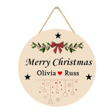 Load image into Gallery viewer, Webelkart Round Wooden Customised Christmas Wall Hanging Name Plate For Home Entrance outdoor,Wooden Hanging House Name Plate - Home Decor Item (10&quot; inches) Customised Hanging
