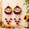 Load image into Gallery viewer, Webelkart Premium Purple Set of 2 with Shubh Labh Wall Hanging for Diwali Decoration| Wall Decor |Temple Decor Wall Hanging |Pooja and Home Decor Hanging (Elephant) (Purple)