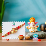 Load image into Gallery viewer, Webelkart Ganesha Designer Rakhi Combo Pack For Brother With Ganesha Figurine Rakhi Gifts For Brother And Bhabh,Men Rakhi Bracelet With Roli &amp; Chawal And Greeting Card