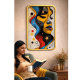 Load image into Gallery viewer, Webelkart Premium Abstract Woman Face Wall Painting For Home Decor, 3D UV Printed Wooden Wall Hanging |Home Décor for Living Room, Bedroom, Office Wall Painting (18 x 10 Inches)